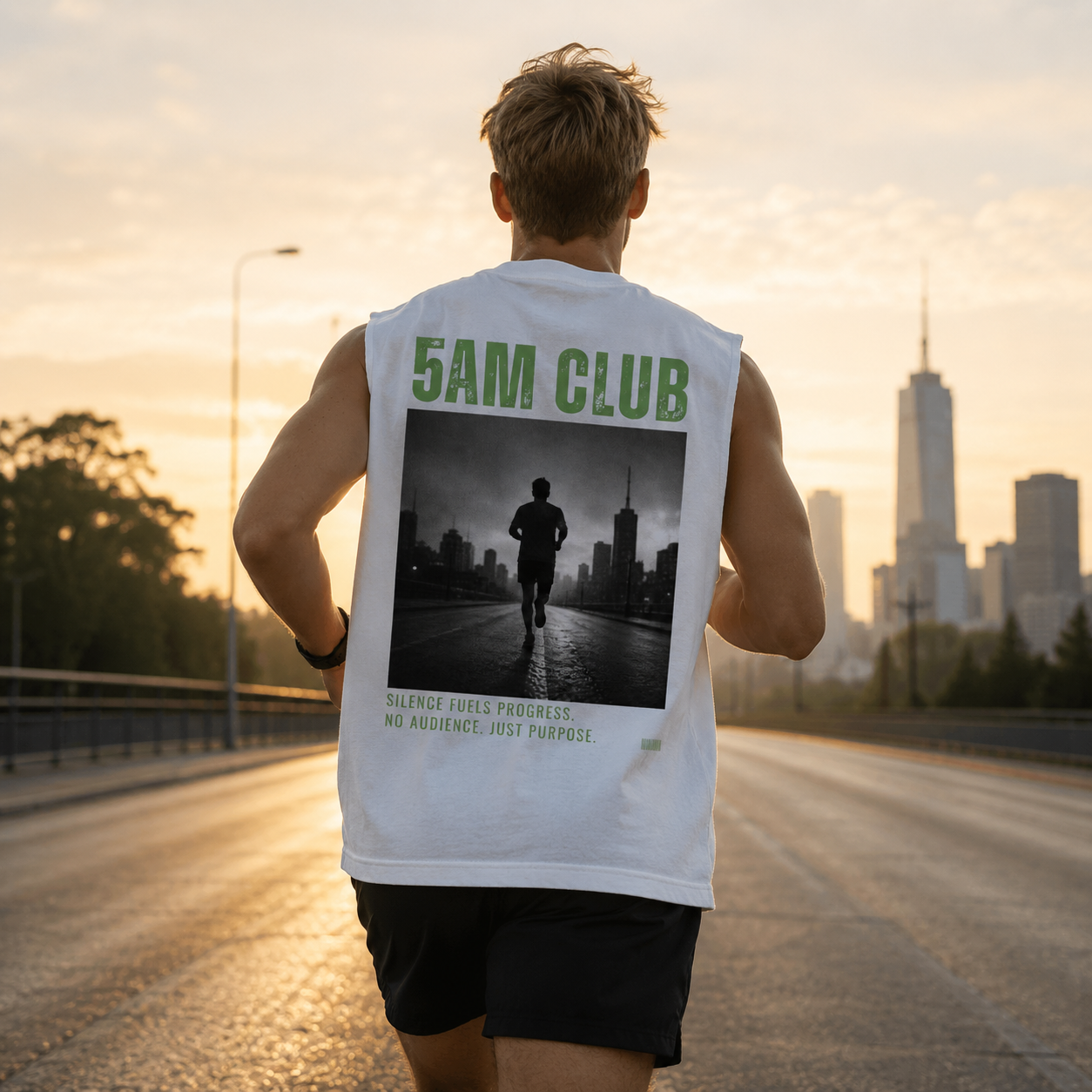5AM CLUB Just Purpose. Sleeveless Oversized Tee