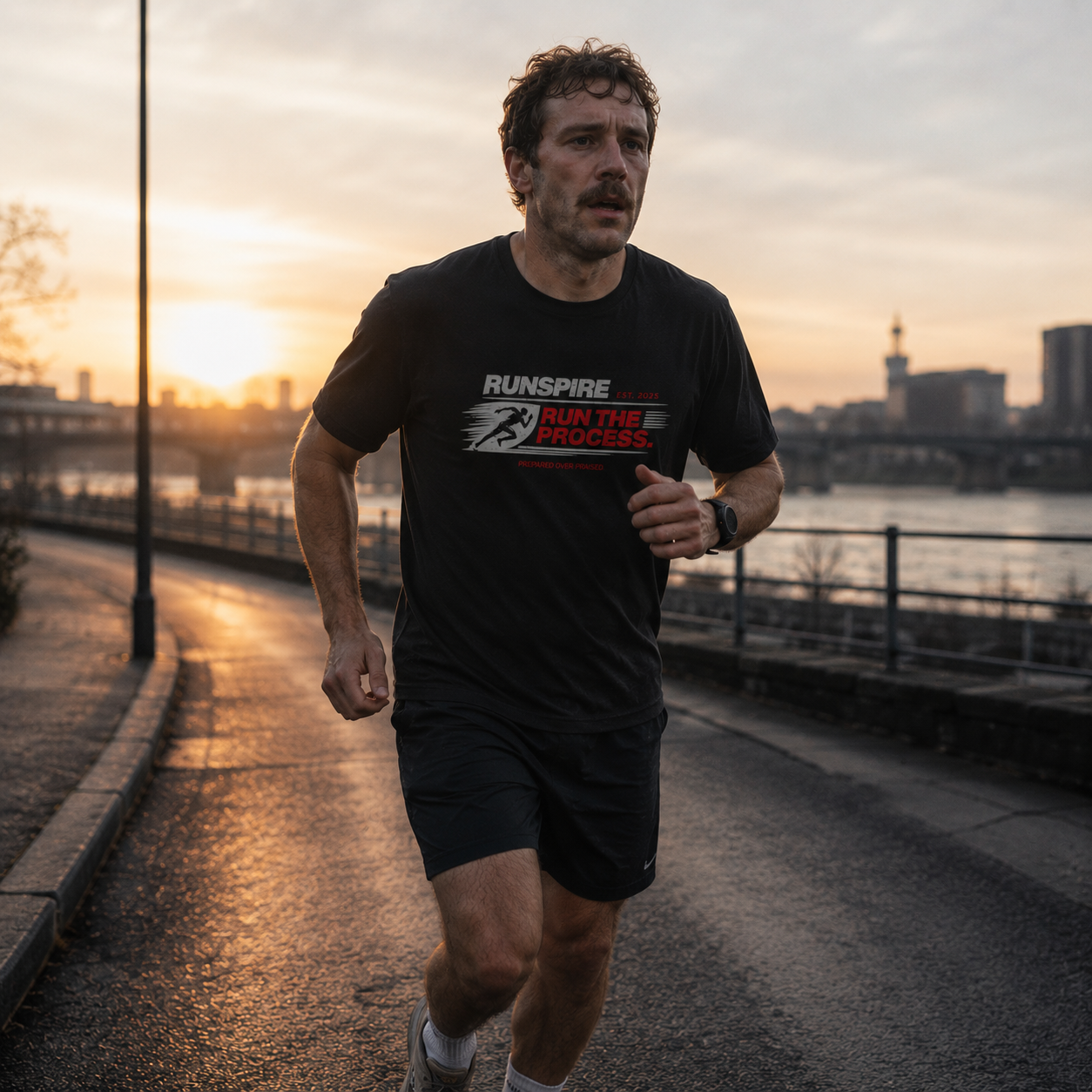 Sport T-Shirt Herren Run the Process.
