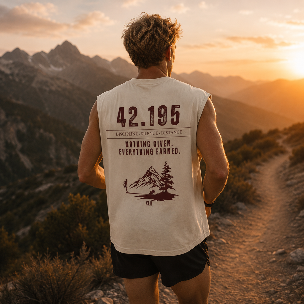 42.195 Mountain Earned. Sleevless Tee